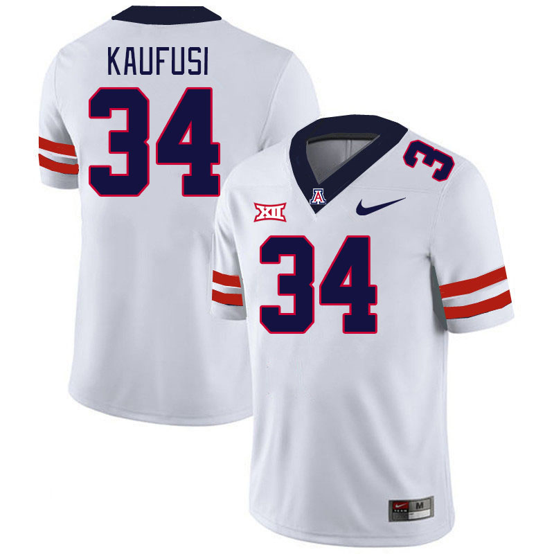 Men #34 Ammon Kaufusi Arizona Wildcats Big 12 Conference College Football Jerseys Stitched-White